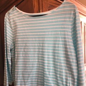 Blue and white striped shirt